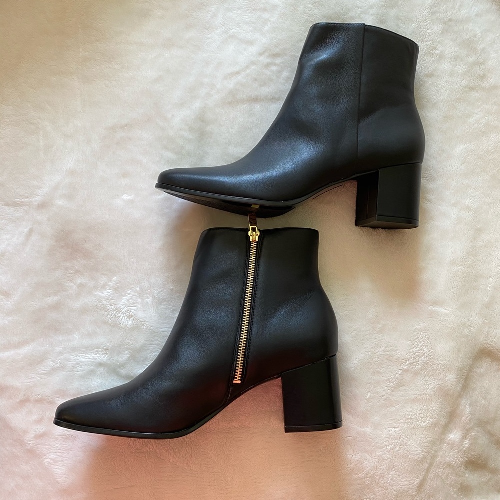 Calvin Klein Black Leather Booties